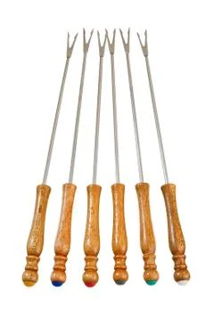 Fondue forks - white backgrond Stock-Fotos