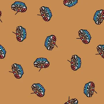 Fondue party winter vector seamless pattern 스톡 일러스트