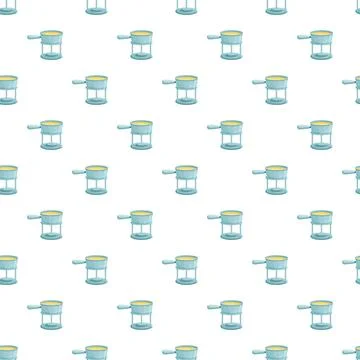 Fondue pot burner seamless pattern on white background Stock Illustration