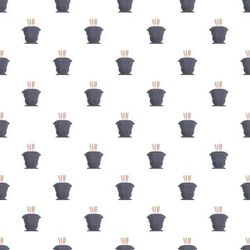 Fondue pot with forks seamless pattern background 库存插图