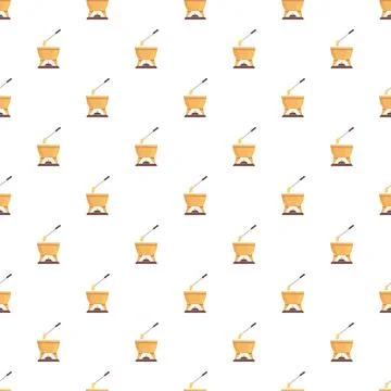 Fondue pot seamless pattern for dipping cheese Stock Illustration