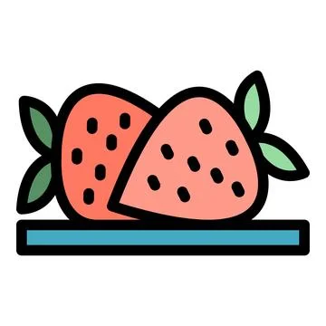 Fondue strawberry icon vector flat Ilustración de archivo