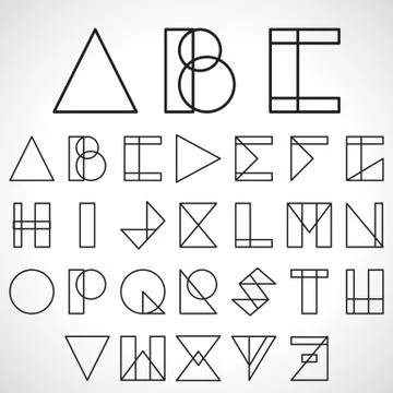 Font, ABC in geometric style. Vector Stock Illustration