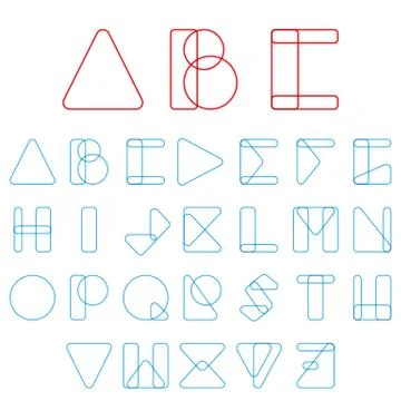 Font, ABC in geometric style. Vector Stock Illustration