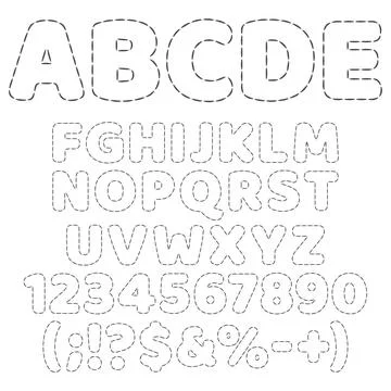 Font, alphabet from thread stitches Stock Illustration