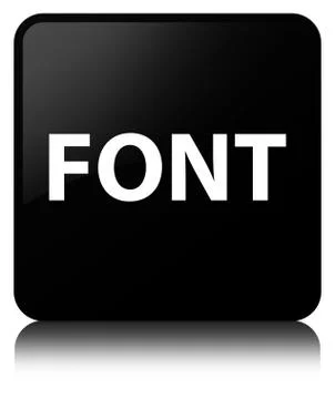 Font black square button Stock Illustration