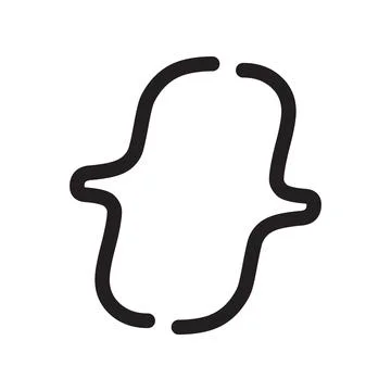 Font brackets icon Black line art vector logo Stock Illustration