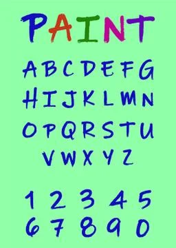Font in brush stroke style Stock Illustration