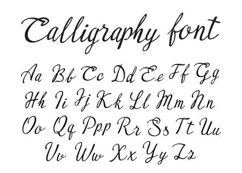Font calligraphy black Stock Illustration