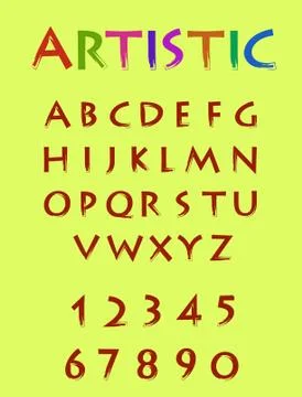 Font in calligraphy style Stock Illustration