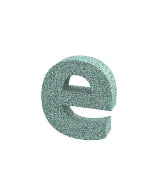 Font carpet color lowercase e render Stock Illustration