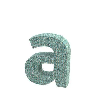 Font carpet color lowercase a render Stock Illustration