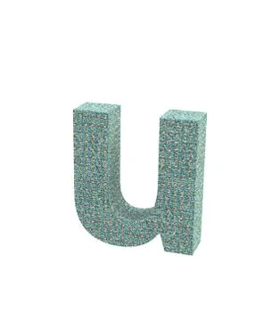 Font carpet color lowercase u render Stock Illustration