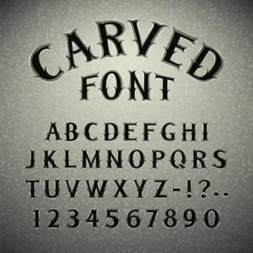 Font Carved in Stone Stock Illustration