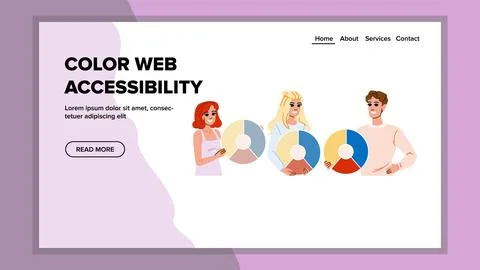 Font color web accessibility vector Illustrazione stock