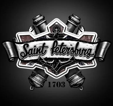 Font composition of St. Petersburg. 3D Illustration Stock Illustration