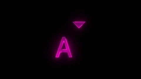 Font decrease stroke icon glowing neon pink color animation Stock Footage 289433198