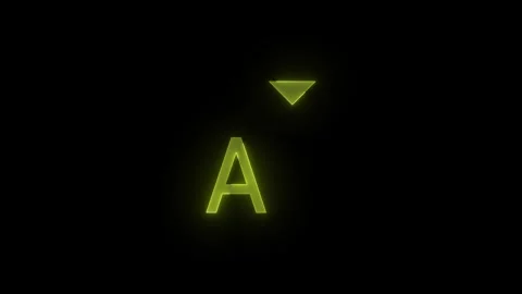 Font decrease stroke icon glowing neon yellow color animation Stock Footage 289433215