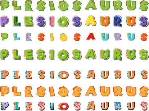 Font design for plesiosaurus Stock Illustration