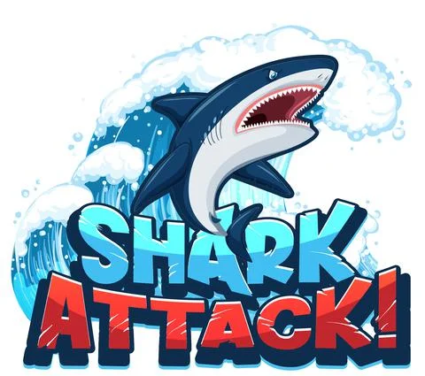 Font design for shark attack Stock Illustration