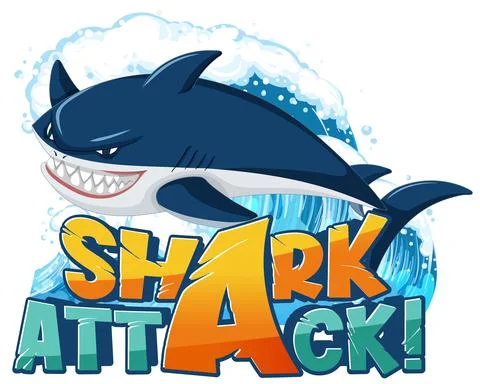 Font design for shark attack Stock Illustration