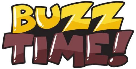 Font design for word buzz time on white background Stock Illustration