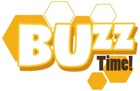Font design for word buzz time on white background Stock Illustration
