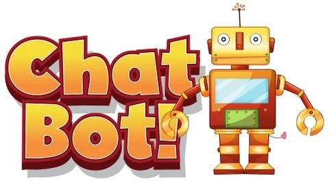 Font design for word chat bot on white background Stock Illustration