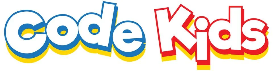Font design for word code kids on white background Stock Illustration