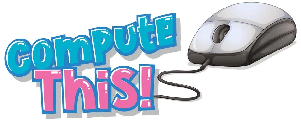 Font design for word compute this with computer mouse Stockillustratie