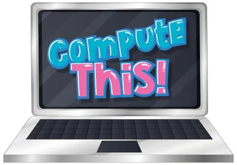 Font design for word compute this on computer screen Stock Illustration