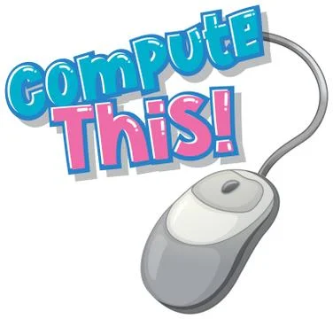 Font design for word compute this with mouse on white background Stockillustratie