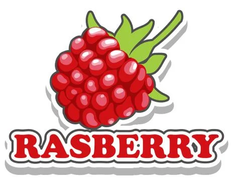 Font design with word raspberry Stock Illustration