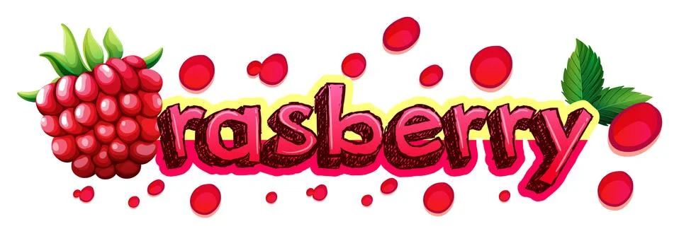 Font design for word raspberry Stock Illustration