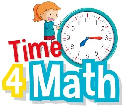 Font design for word time for math with kid and big clock イラスト素材