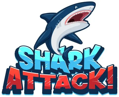 Font design for words shark attack Stock Illustration