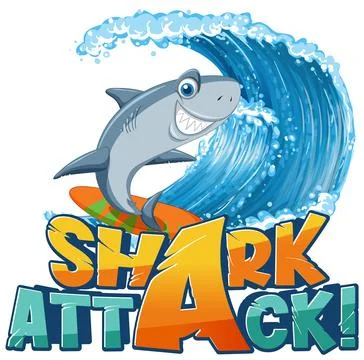 Font design for words shark attack Stock Illustration