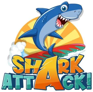 Font design for words shark attack Stock Illustration