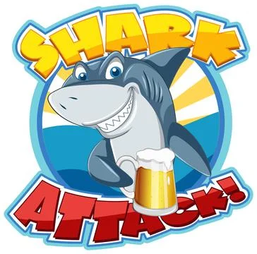 Font design for words shark attack Stock Illustration