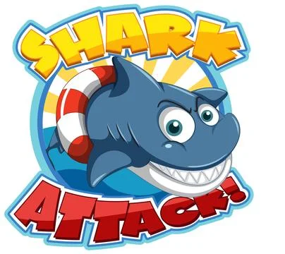 Font design for words shark attack Stock Illustration