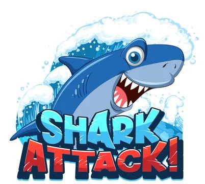Font design for words shark attack Stock Illustration