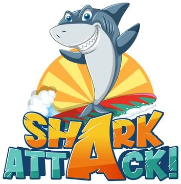 Font design for words shark attack Stock Illustration