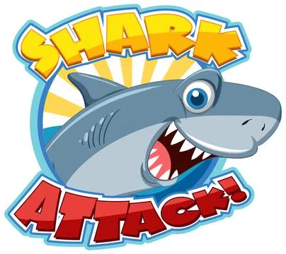 Font design for words shark attack Stock Illustration