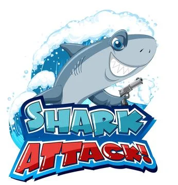Font design for words shark attack Stock Illustration