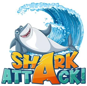 Font design for words shark attack Stock Illustration
