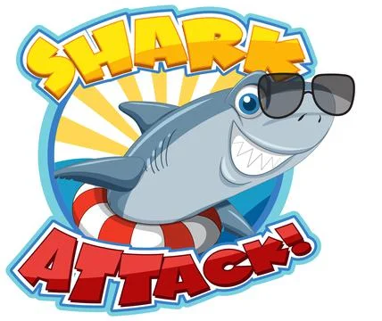 Font design for words shark attack Stock Illustration