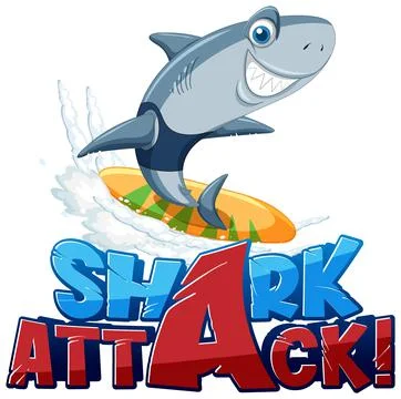 Font design for words shark attack Stock Illustration