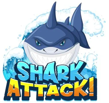 Font design for words shark attack Stock Illustration