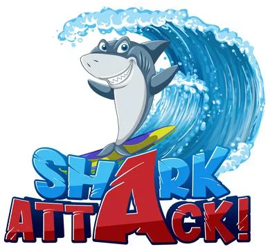 Font design for words shark attack Stock Illustration