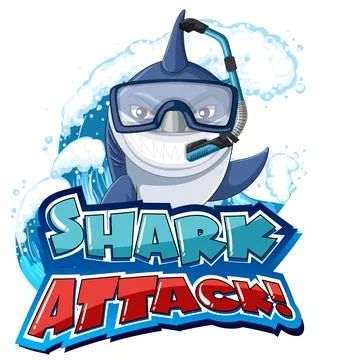 Font design for words shark attack Stock Illustration
